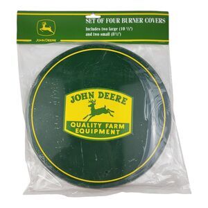John Deere Stove Top Burner Covers Metal Kitchen Farm Décor Set of 4 NOS Vintage
